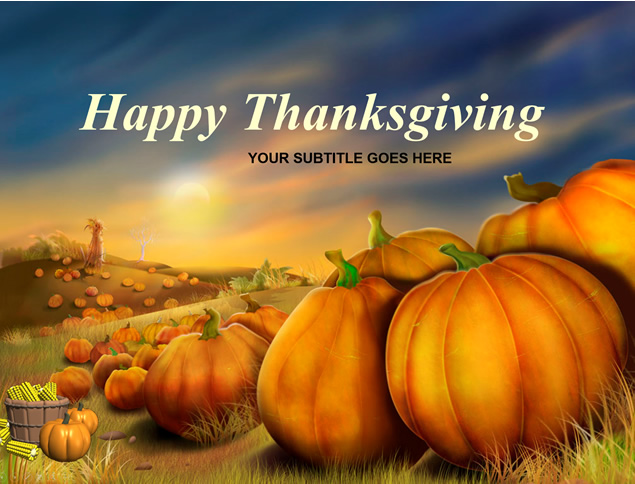 Happy Thanksgiving南瓜玉米食物主题感恩节PPT模板（3套）